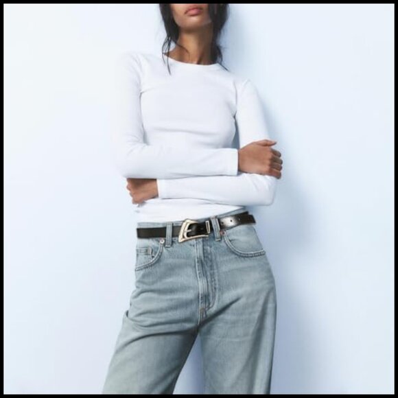 Faux Leather Belt with Silver Buckle for Women, Adjustable Notches main image 5